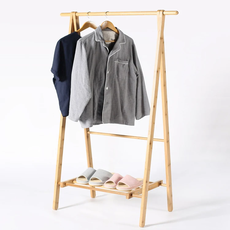 Bamboo stand multi function modern design vertical coat rack bedroom hat and coat rack