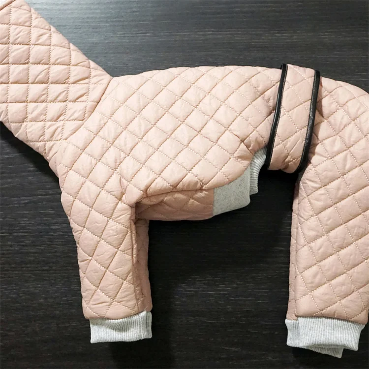Qiqu Pet Supplies Custom New Designer Luxury Dog Warm Coat High Collar Italian greyhound iggy whippet Warm dog Cotton clothing