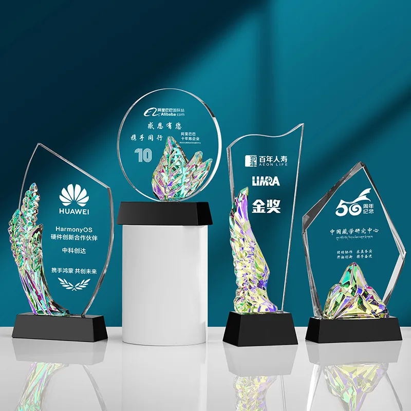 Hot Sales K9 Transparent Crystal Trophy Crystal Trophies Awards Laser Engraving Trophy Award With Base