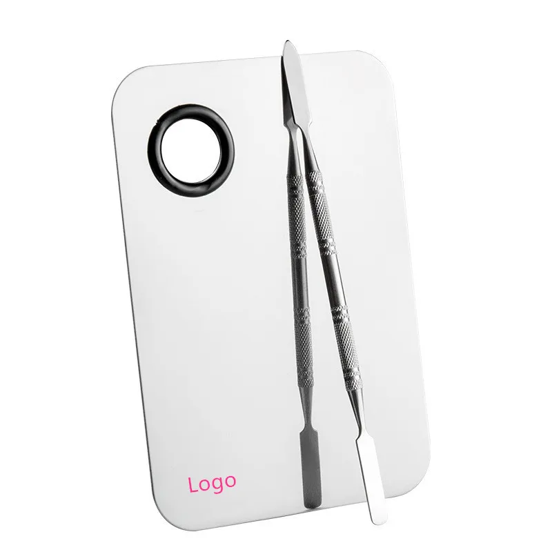 square Perforated Empty Eyeshadow Palette Contour Stainless Steel Custom Cosmetic Mixing Makeup Palette with Spatula