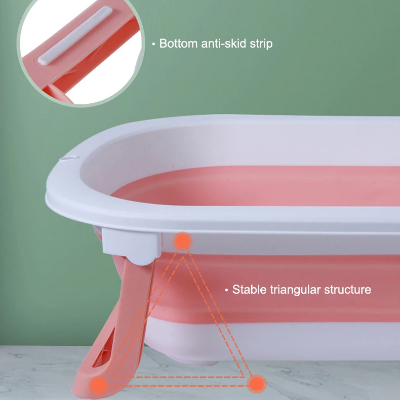 Factory supplied wholesale bathroom foldable bathtub portable PP TPE plastic bath tub For baby bath