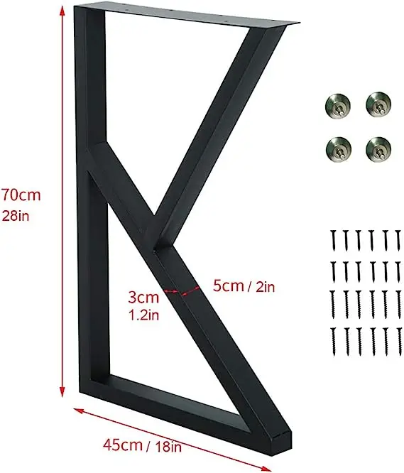 K-shaped cast iron legs Industrial country style metal table legs Heavy iron chair with long legs