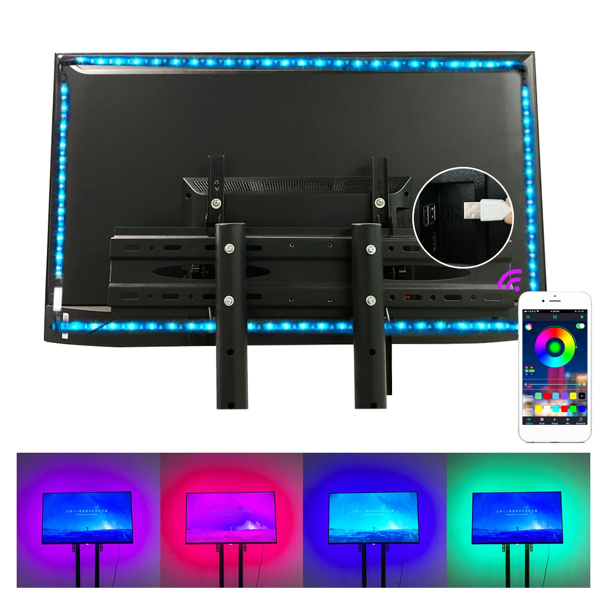  Светодиодная лента 3 м RGB 12 В переносной usb разъем полный комплект для декора