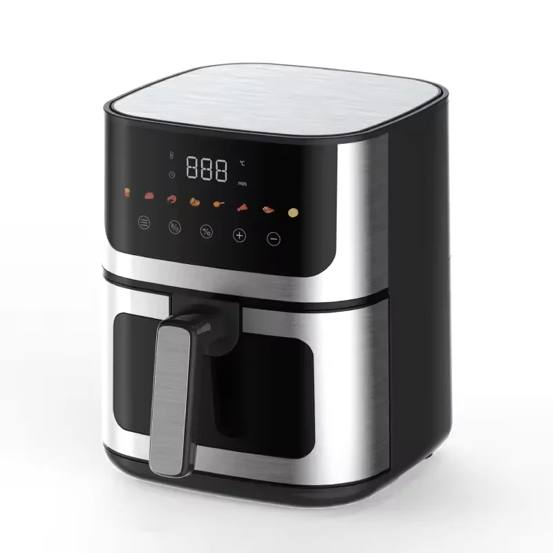 2024 Newest Popular Visible 1400W 4.7L Stainless Steel Electric Kitchen Oil-free Energy-saving Hot Digital Air Fryer