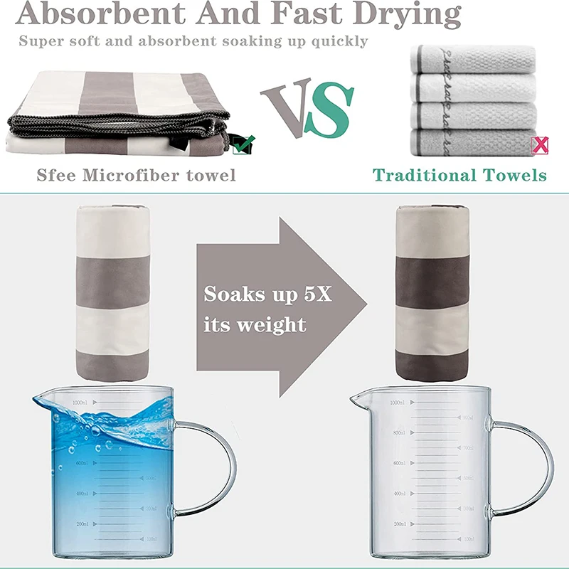 Quick dry Microfiber beach towel bath towel with hanging tag