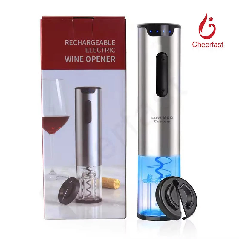 Fathers Day Wine Opener Gift Set Support Customized Logo And Packing Usb Charging Cable Electric Wine Opener Gift Set