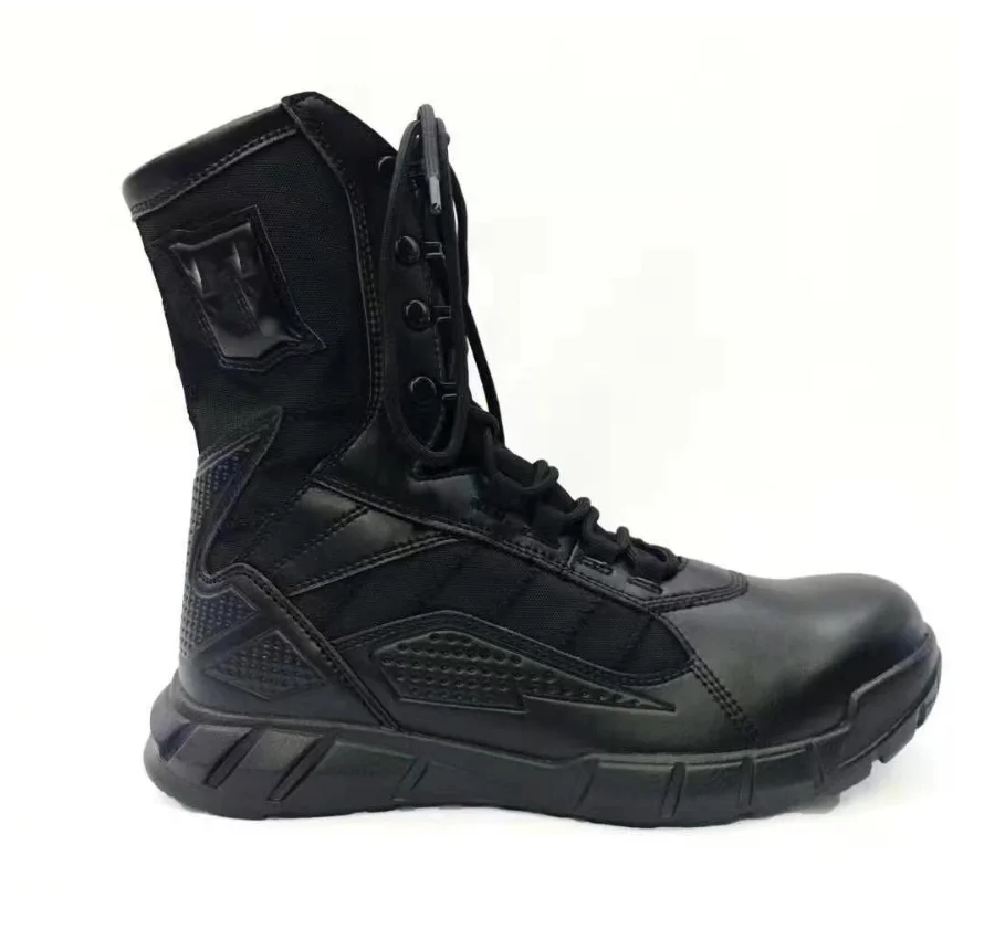 TSB0109 stock ready ship black color    9.5 inches Light weight desert boots  PU  outsole  Suede cow leather combat shoes