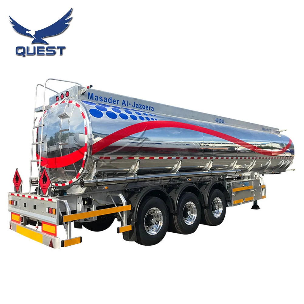 44000 liters mirror aluminium ally liquid petrol fuel tanker truck trailer for sale