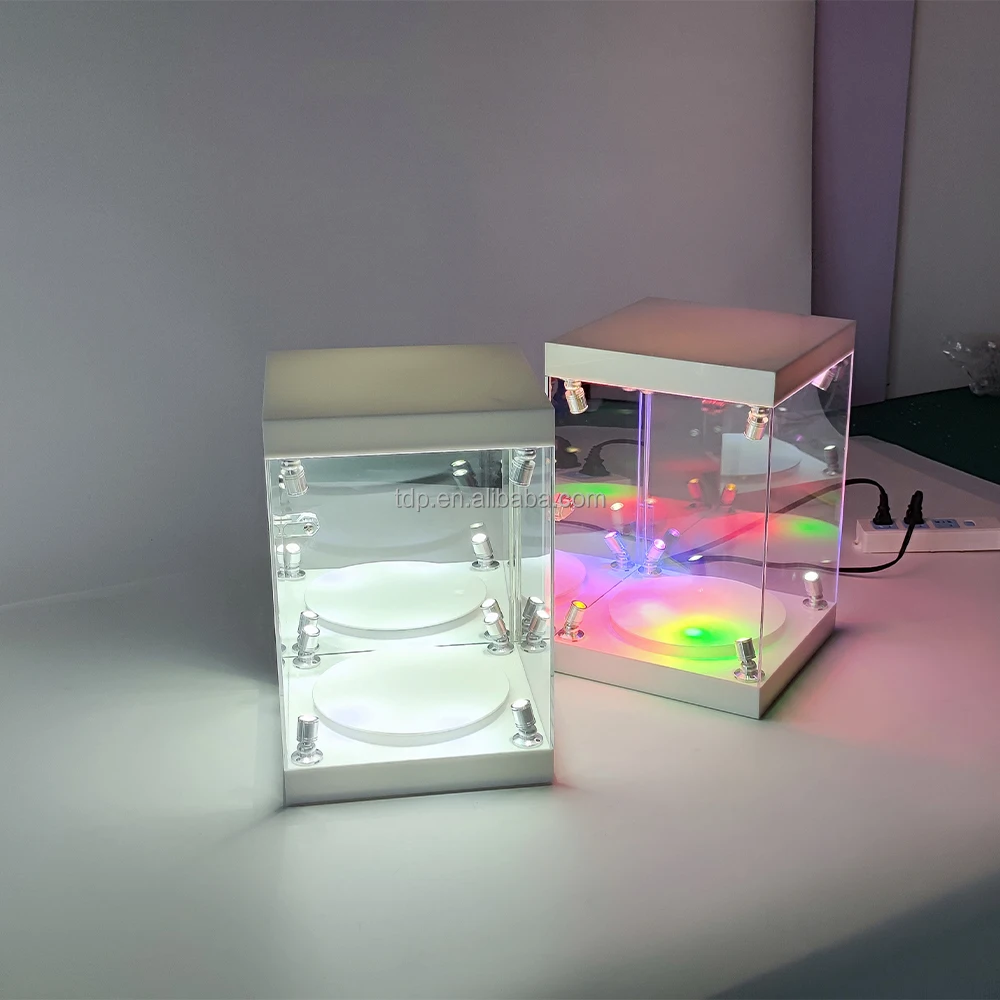 OEM Acrylic Display Stand Cabinet LED Lights Museum Collectibles Model Box Organizer Home Office Reliable Display Rack Supplier