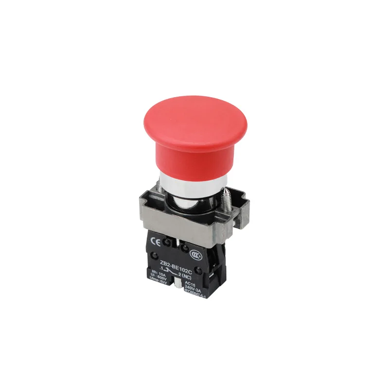 SHENGLEI mushroom self-locking green red XB2 Series explosion-proof emergency stop button control switch opening 30mm