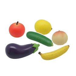 High Quality Antistress Ball Fruits Autism Fidget Toys Squeeze Ball Banana Lemon Eggplant Cucumber Peach Shape For Kids & Adults