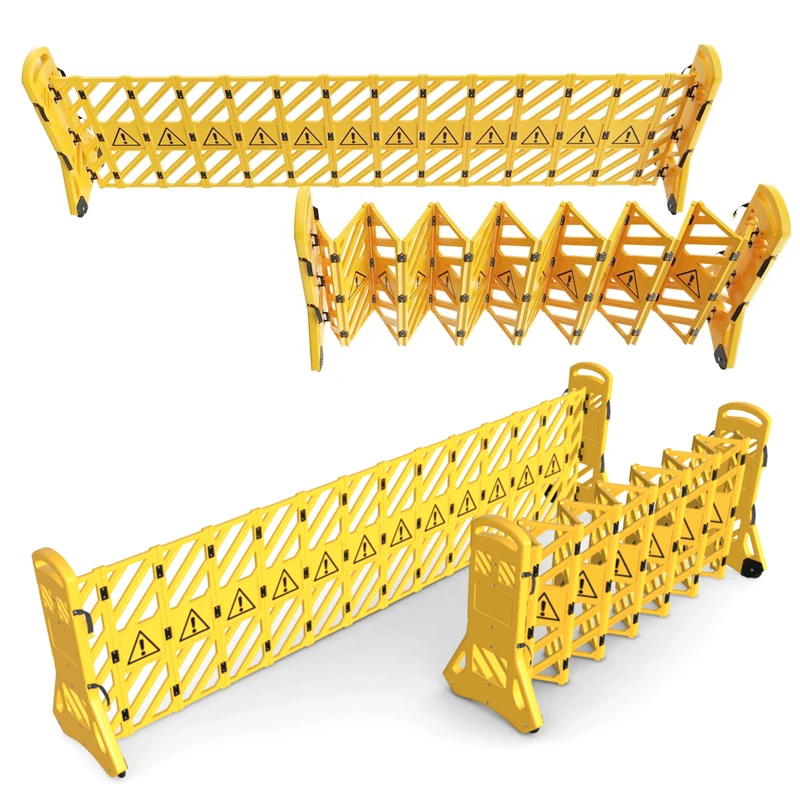 Mobile Expandable Plastic Traffic Barrier Retractable Belt Safety Barricade for Indoor Venue & Road Security