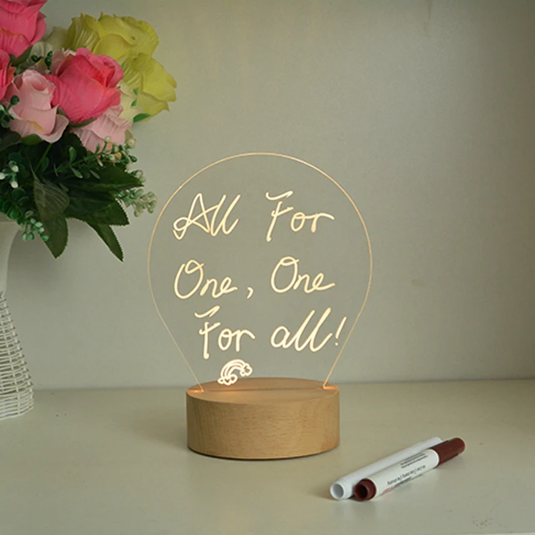 led round wooden lamp base 10cm warm cool natural wooden base for acrylic plate led night light wood