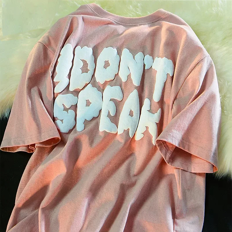Puff Print T Shirt Acid Wash Custom Puff Print Oversized Tee 3D Puff Print Machine for T-Shirt