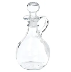 Round Glass Oil Dispenser Bottles with Stoppers Glass Oil and Vinegar Cruets