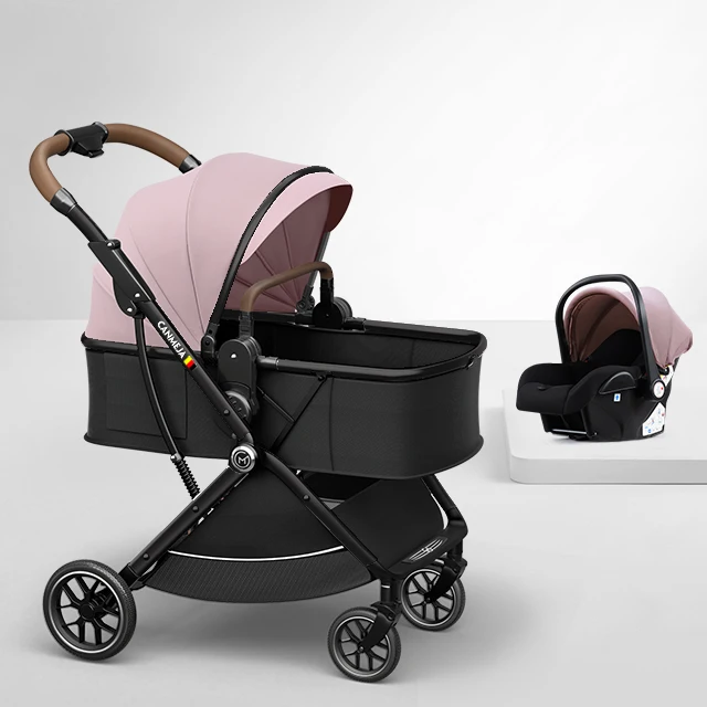 Luxury Baby Stroller High View Baby Pram Carrier Chinese Supplier Directly Sale 3 in 1 Leather Custom OEM Customized Frame Logo