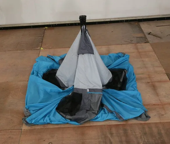 Orange Camping Outdoor Foldable PU3000mm Waterproof Polyester Family Tent with Steel Pole