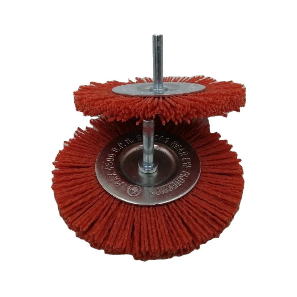 100 mm Nylon wire wheel brush with 6mm shank  cleaning brush for car