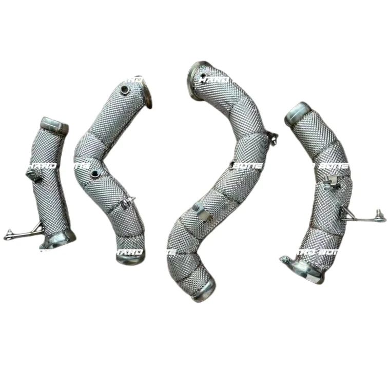 Customized Logo Heat Shield De-Cat Exhaust Downpipe For Benz mercedes E63 Amg W213 M178 V8 Downpipes
