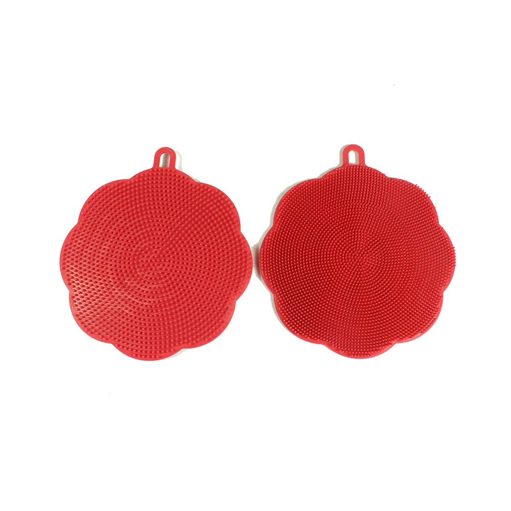 Manufacturer Direct Selling High Temperature Safe Soft Dishwashing Brush Pad Dish Wash Silicone  Sponge Scrubber