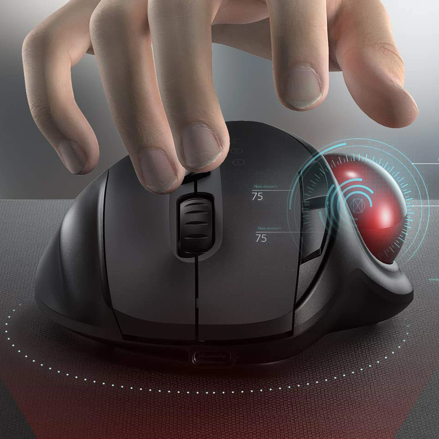Seenda Trackball Mouse 2.4g USB Ergonomic Mice for Computer PC Notebook Laptop BT Wireless Mouse