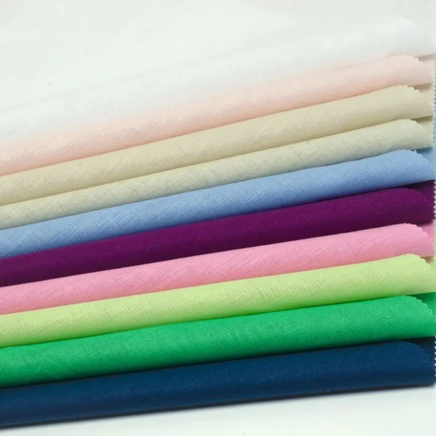 6722# Spring And Summer Cheap Price 30%Linen 70%Cotton Eco Friendly Solid Color Linen-Cotton Fabric For Garment