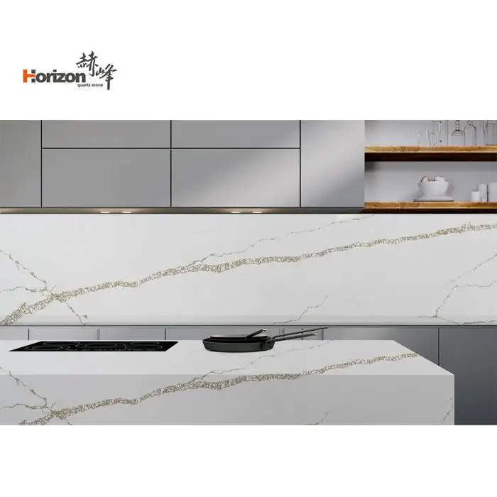 Horizon quartz countertops slabs artificial quartz stone for hotel kitchen counter top