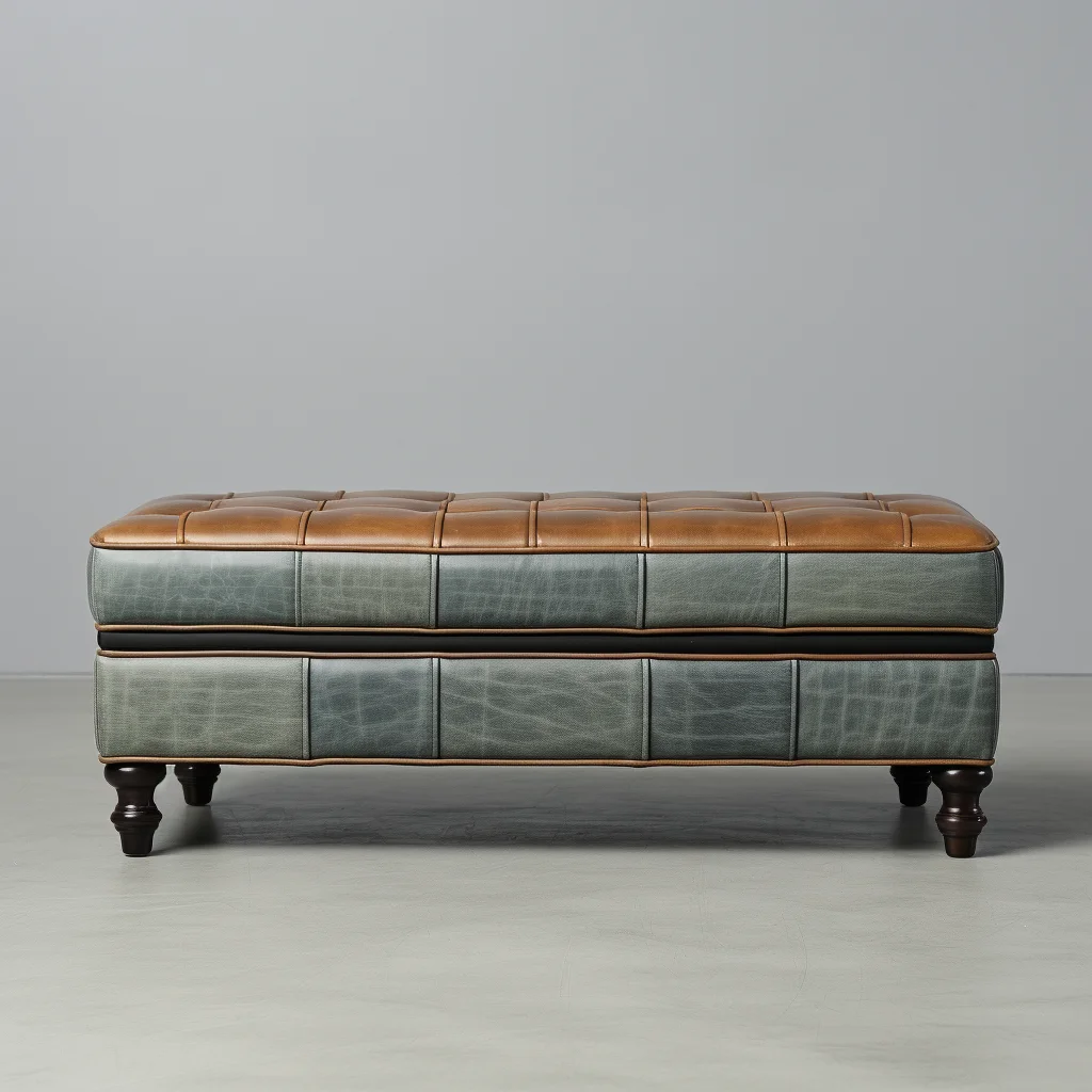 Bailey Furniture Customized Faux Leather Fabric Oversized Ottoman With Storage Bench For Living Room