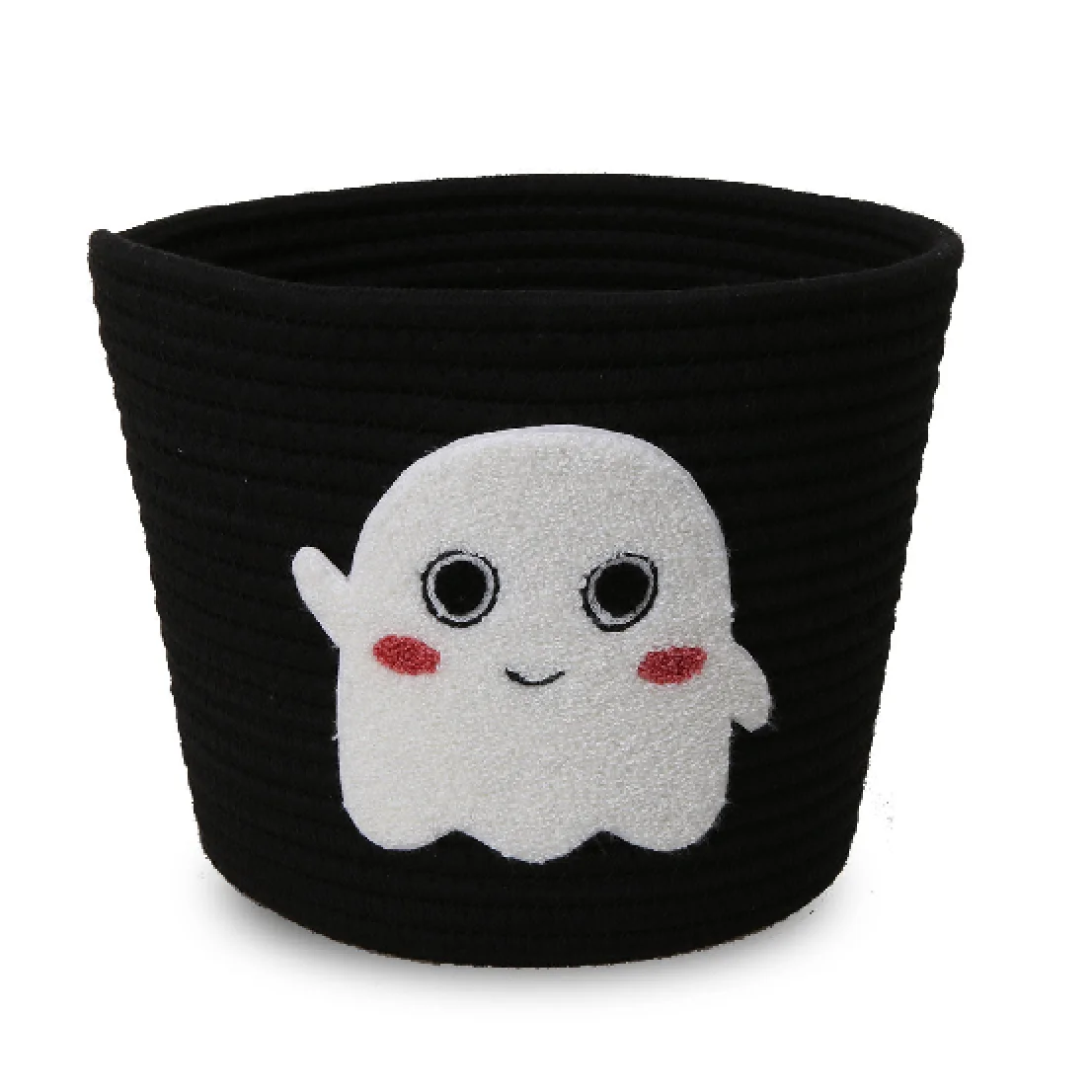 Round embroidered Halloween Cotton Rope Candy Storage Basket
