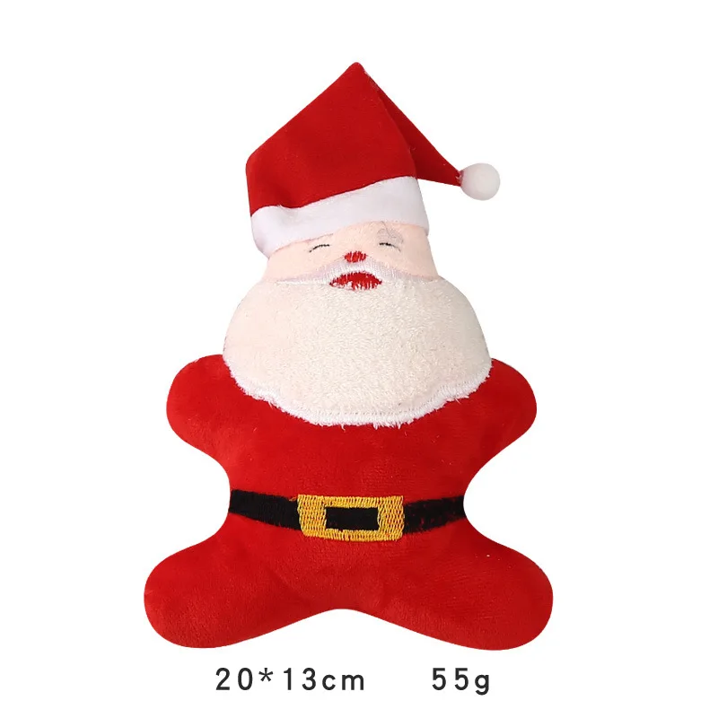 New pet supplies Christmas dog plush toy Vocal dog toy Santa Claus bone shape chew toy