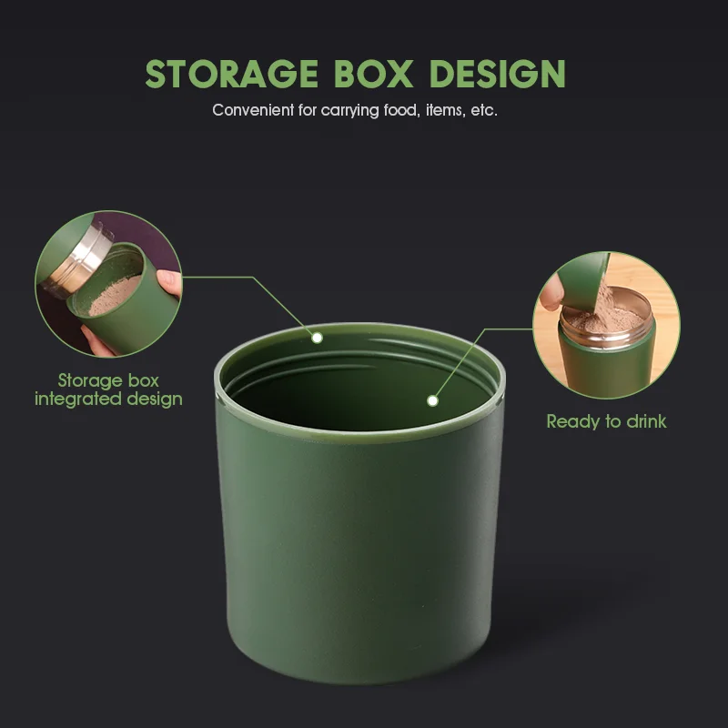 Hot Selling New stainless steel water bottle portable 700ml protein shaker bottle with compartment Gym