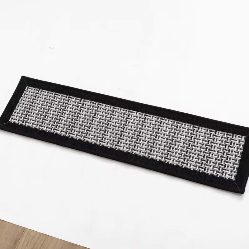 Great Machine Washable 8 x 30 Inch Linen Stair Treads Non-Slip Wooden Steps Indoor Runners Upgraded Rubber Backing Stair