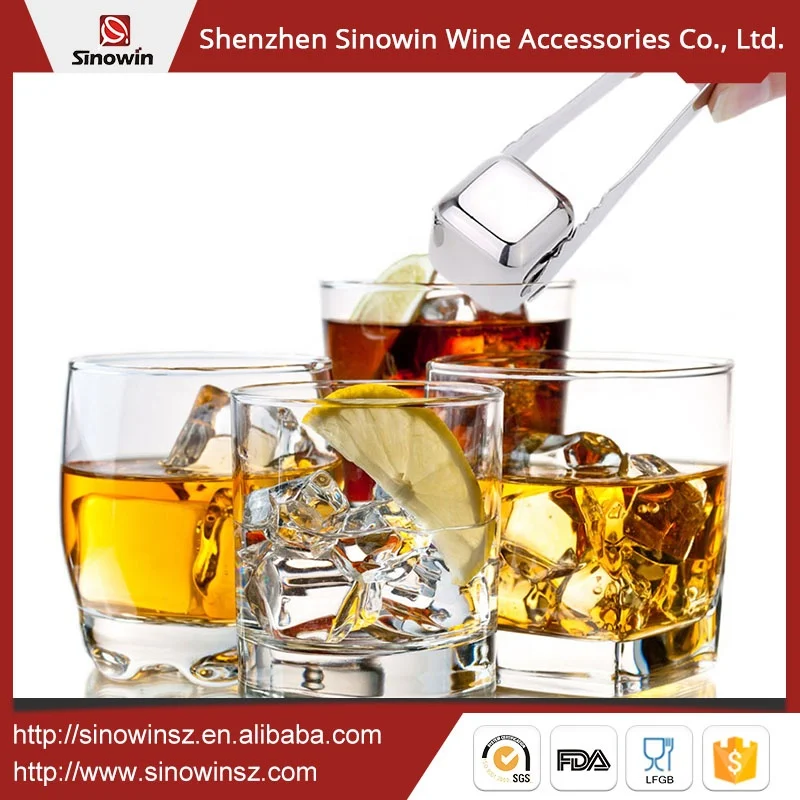 Камни для виски вина пива из нержавеющей стали экологически чистые многоразовые металлические кубики льда