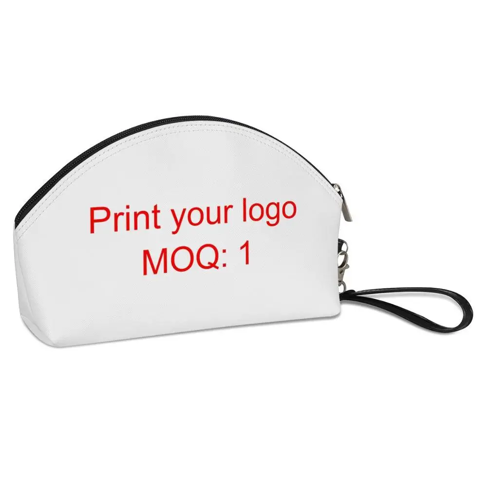 Custom logo Zipper sublimation printed eco friendly small waterproof pu leather women cosmetic bag organizer travel make up