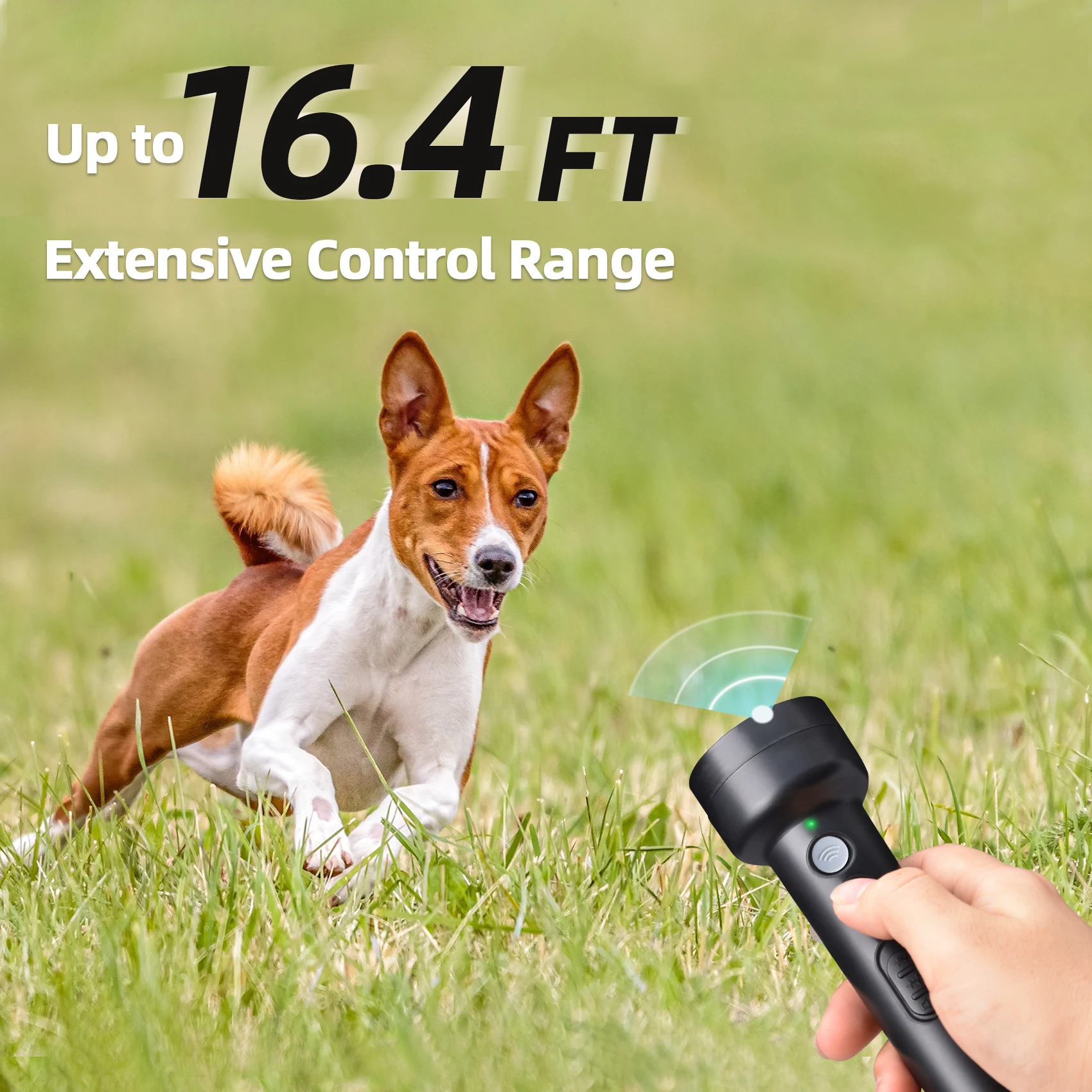 16.4ft 3.7 rechargeable lithium-ion battery handheld ultrasonic dog bark deterrent devices