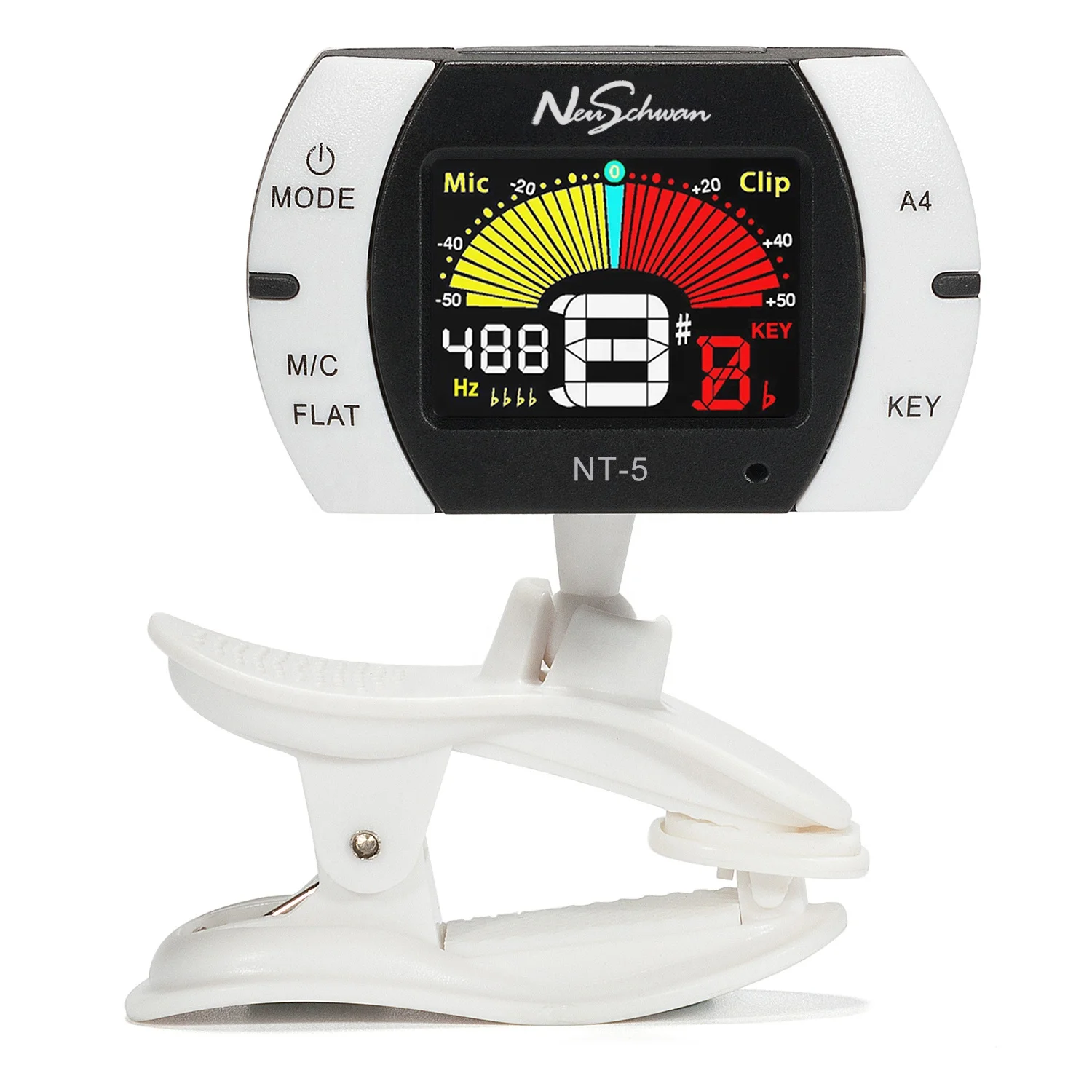 Guitar, Ukulele, Bass, Violin, Banjo and Woodwind Instruments Chromatic Clip-on Tuner