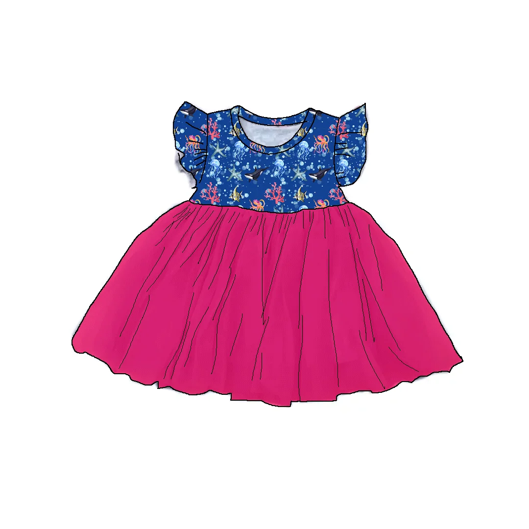 Soft Breathable Bamboo Fabric Custom love heart Patterns Newborn Baby Girl Maxi Dress with Long Sleeves bow Design
