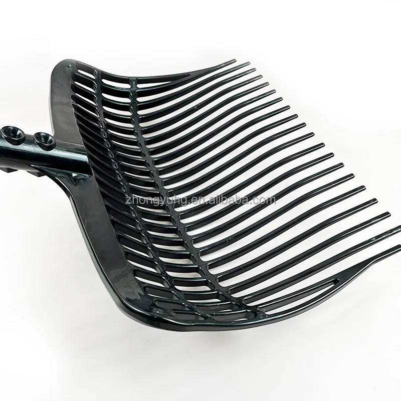 Durable plastic pitch fork with head for horse stable manure hay bedding cleaning