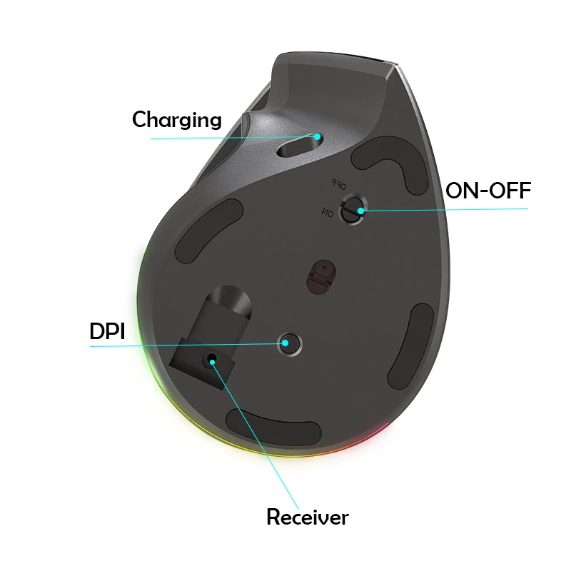 COUSO Factory Wholesale OEM ODM Custom Mouse Computer Rechargeable Wireless Bluetooth Mouse Computer Ergonomic Rgb Mouse