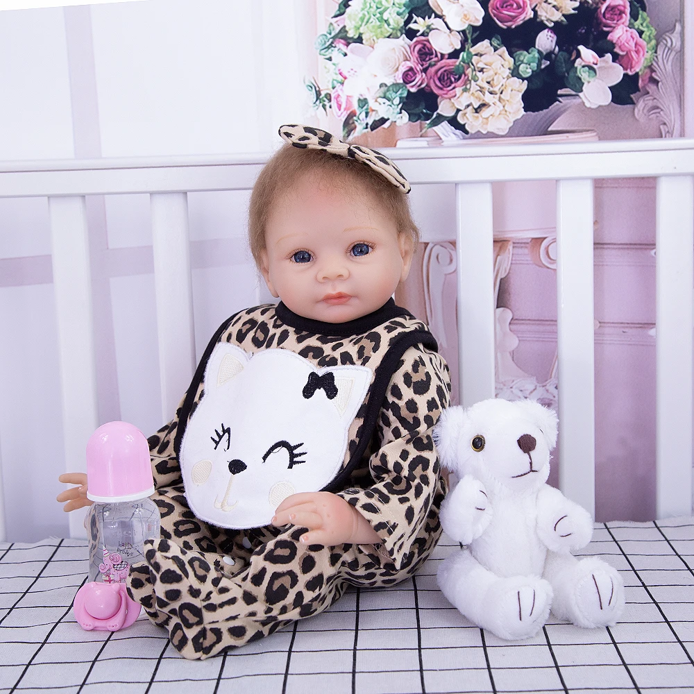 
KEIUMI 22 inch Baby Doll Toy Realistic Rooted Mohair Cloth Body Soft Beautiful Bebe Reborn Menina Boneca For Girls XMAS Gifts 