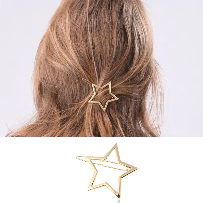 Women Girl Korean Bling Glitter Silver Gold Metal Hair Clip Snap Barrette Hair Bobby Pins Alligator Hairgrips Claw Clamp Hairpin