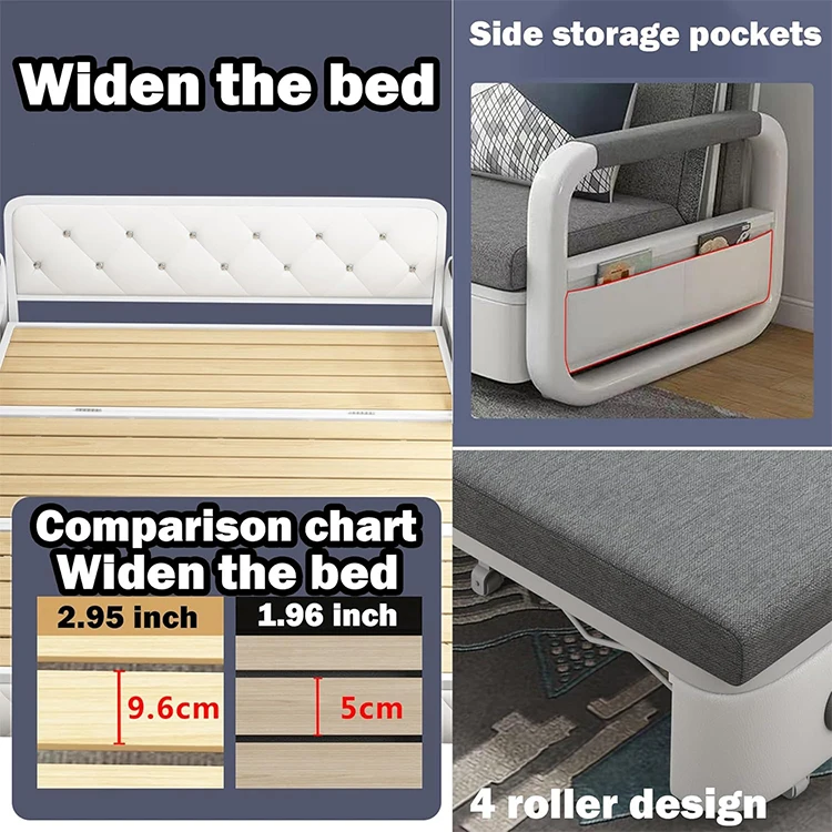 Upholstered Sofa Bed Large Lounge Sofa Bed Multipurpose King Sofa Bed For Living Room Black