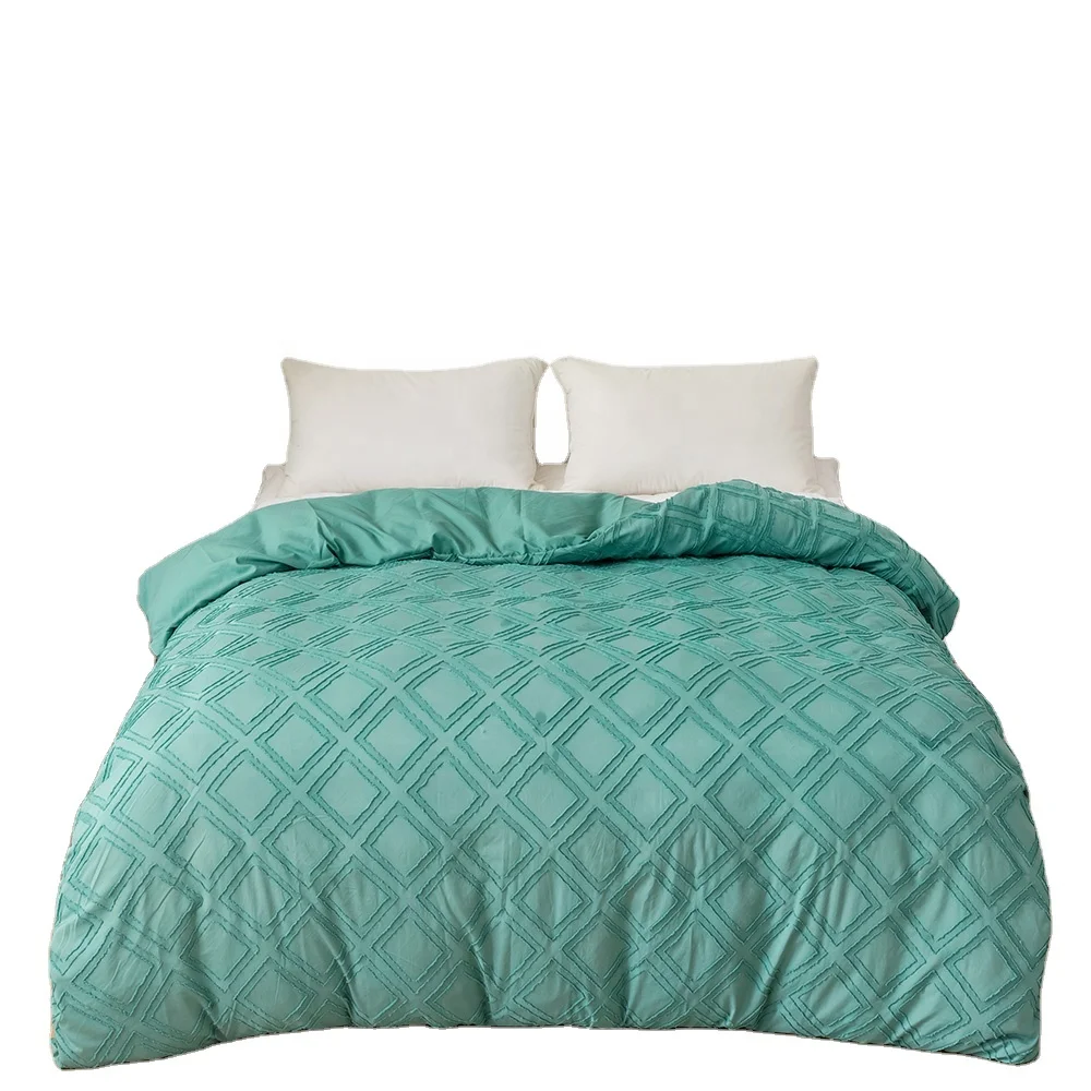 Заводская цена двойной размер 3 шт. стильные одеяла с наволочками набор зеленых покрывал из