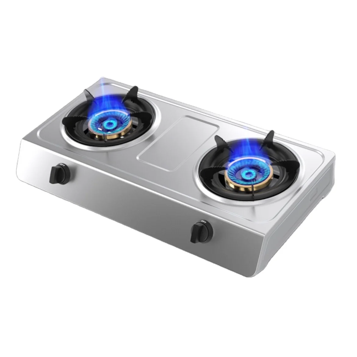 Двухконфорочная газовая плита из нержавеющей стали стильная прочная Портативная установка улучшая современную эстетику идеальный кухонный Декор