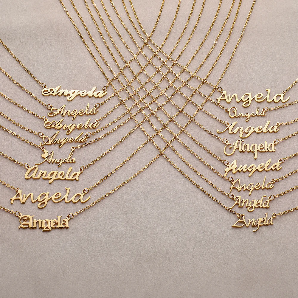 Fashion Personalised Arabic Letter Necklace Customization Name Letters Necklace Wholesale Custom Letter Bracelet Necklaces
