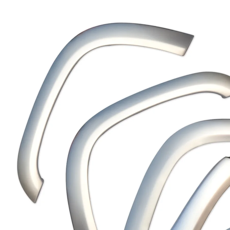 FFD12 High Quality rubber wide body matte black fortuner trims FFD12 fender flares