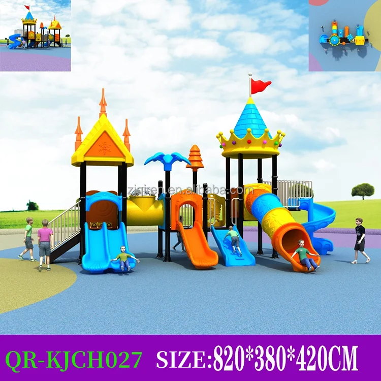 New beautiful style modular amusement park plastic outdoor equipment slide kinder garden playground