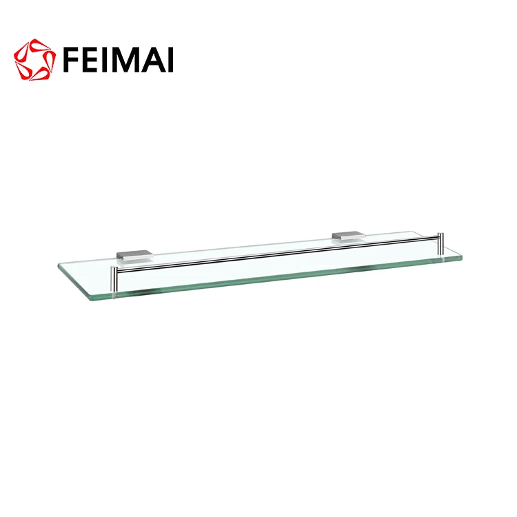 Rectangular Glass Shelf Holder for Bathroom Wall Mount