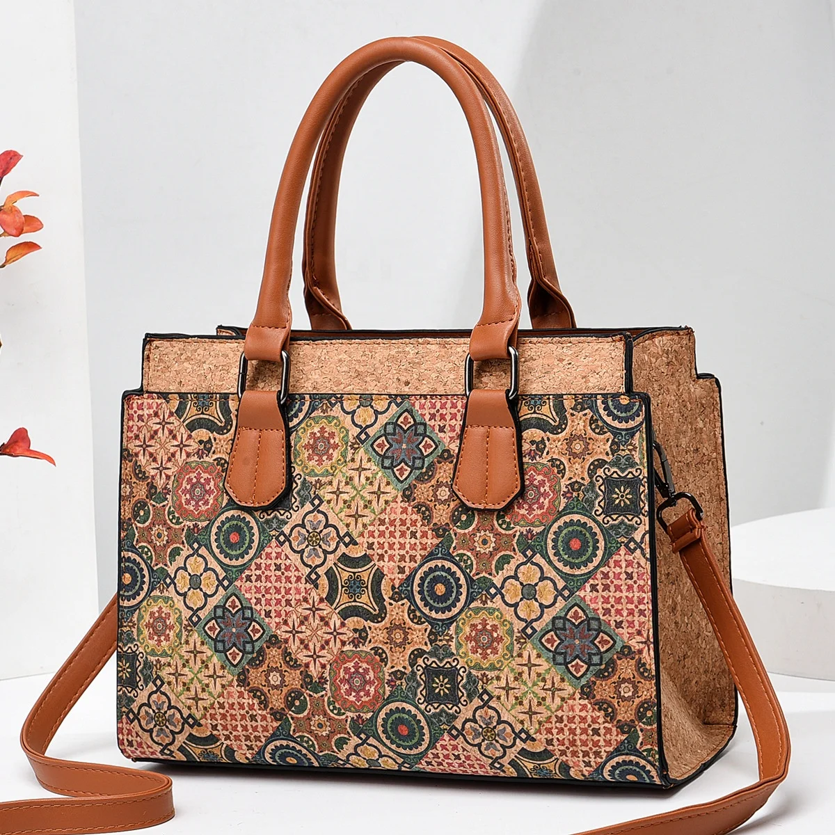 WS26 Manufacturers Custom Cork Storage Bag International Tide Bark Crossbody Bag Print Fashion Design Woman Shoulder Bag