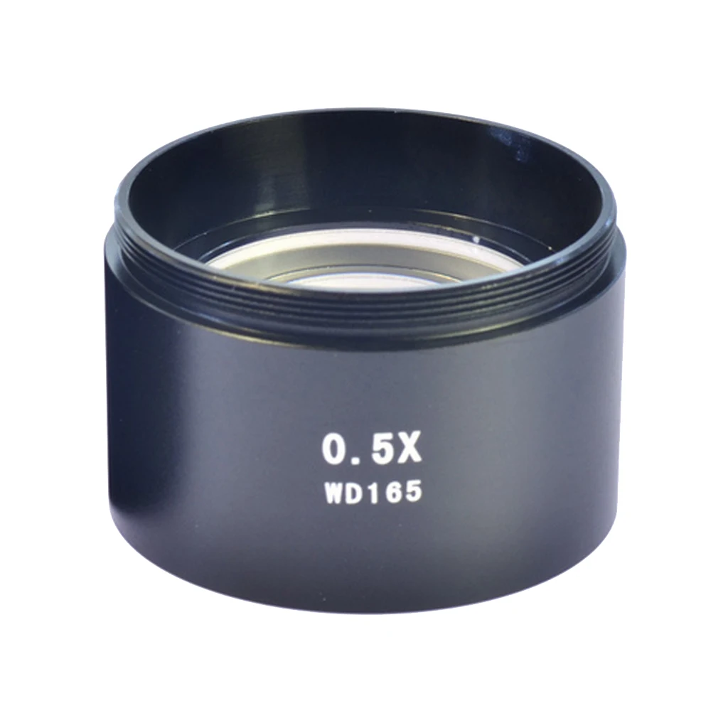 WD165 0.5X Stereo Microscope Auxiliary Objective Lens Barlow Lens with 1-7/8 Inch(M48Mm) Mounting Thread